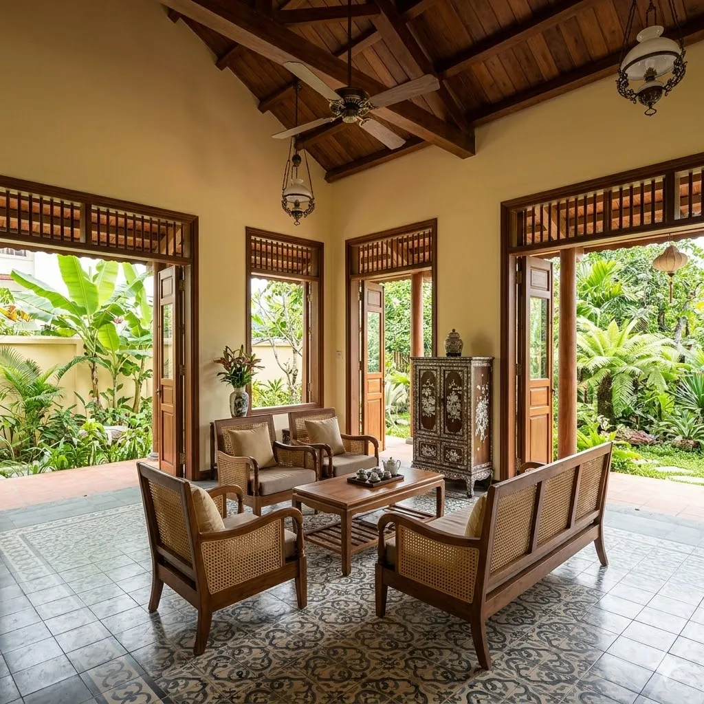 phòng khách Indochine