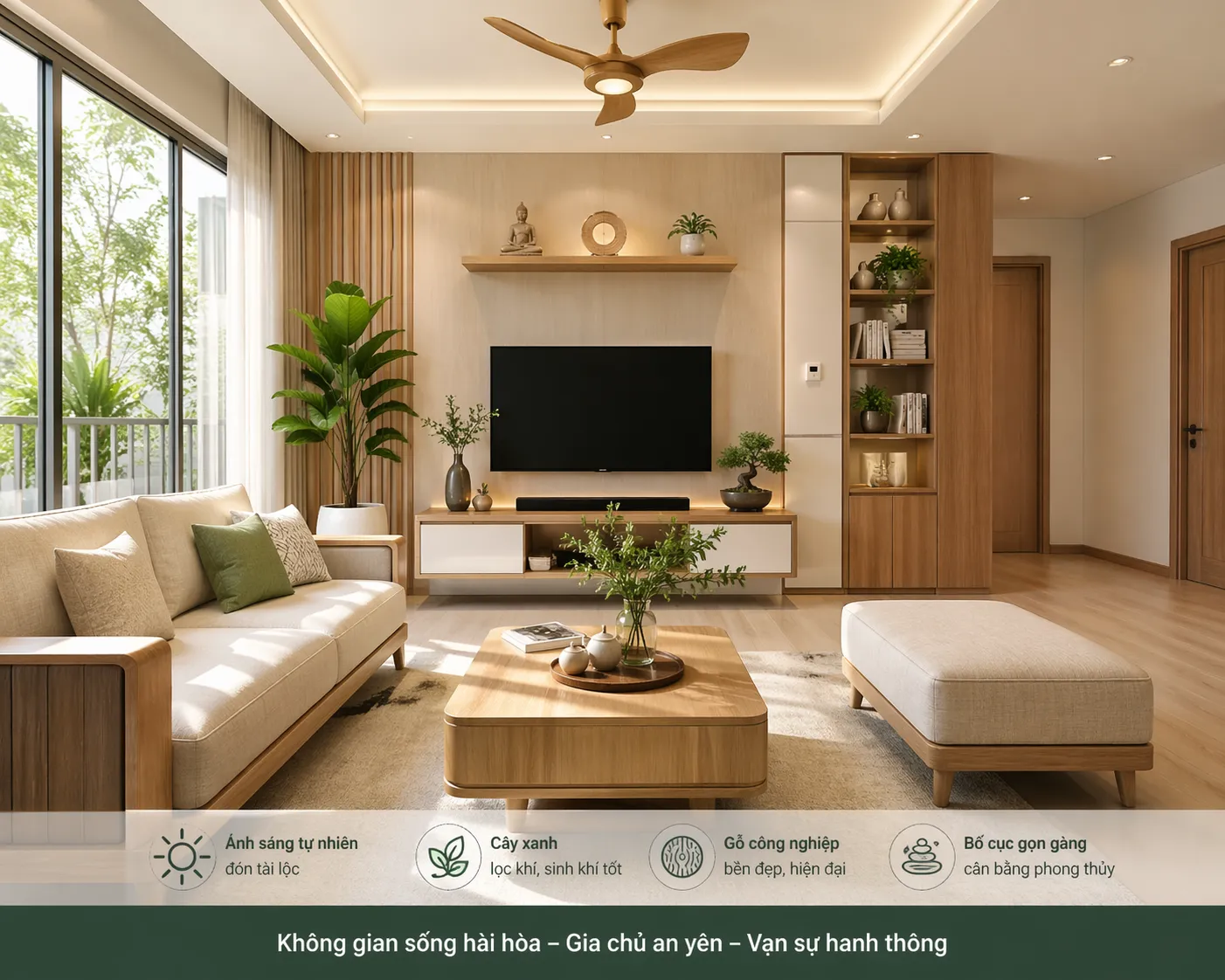 phòng khách phong thủy Cần Thơ