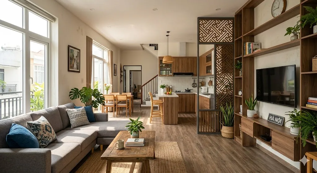 Phòng khách liền bếp