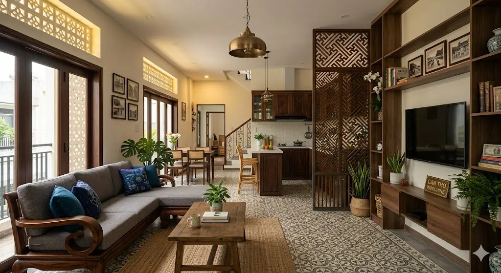 phòng khách indochine