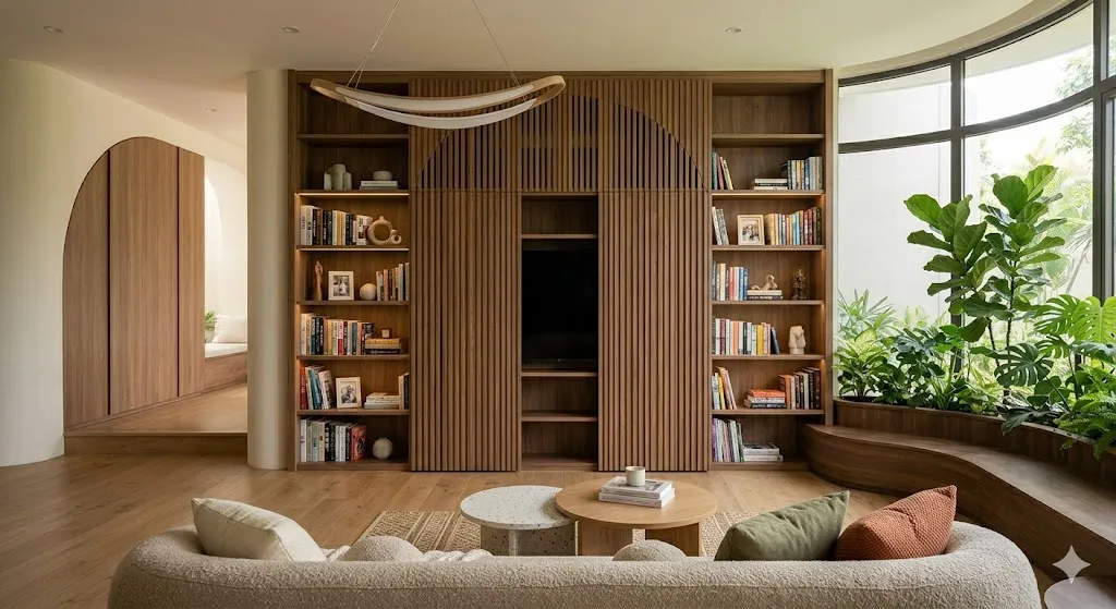 Phòng khách kệ tivi trượt