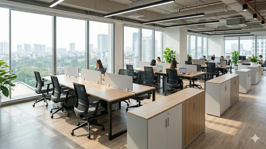 Văn phòng làm việc nội thất modul thông minh