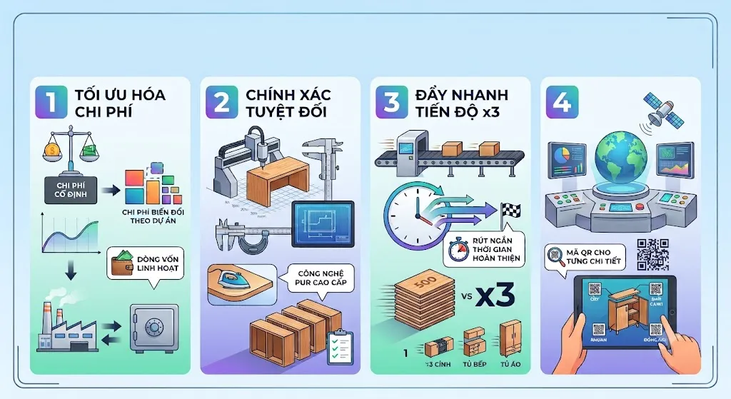 4 Lợi ích chiến lược khi bắt tay với xưởng CNC nội thất