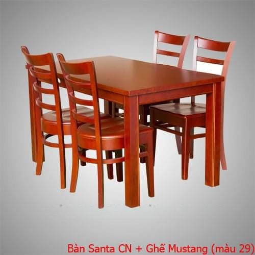 Bộ bàn ăn Santa CN + Ghế Mustang C