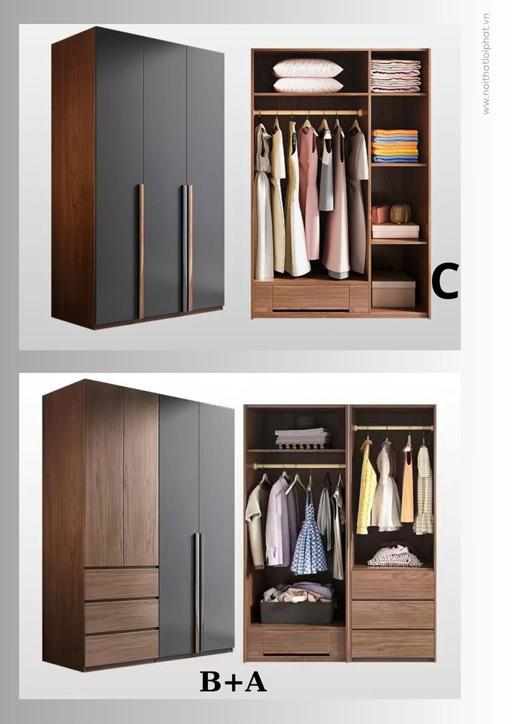 Tủ Áo MDF C và B+A
