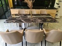 Bộ bàn ăn mặt đá m8 vi tinh thể chân T12