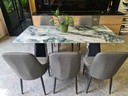 Bộ bàn ăn mặt đá m8 nhập chân T14