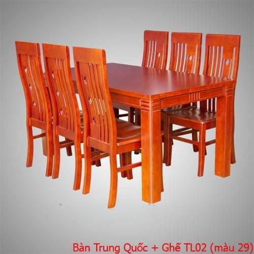 Bộ bàn ăn Trung Quốc (gỗ) + ghế TL02
