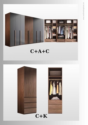 Tủ Áo MDF C+A+C và C+K